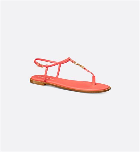 Dioriviera C'est Dior Thong Sandal Coral Calfskin 